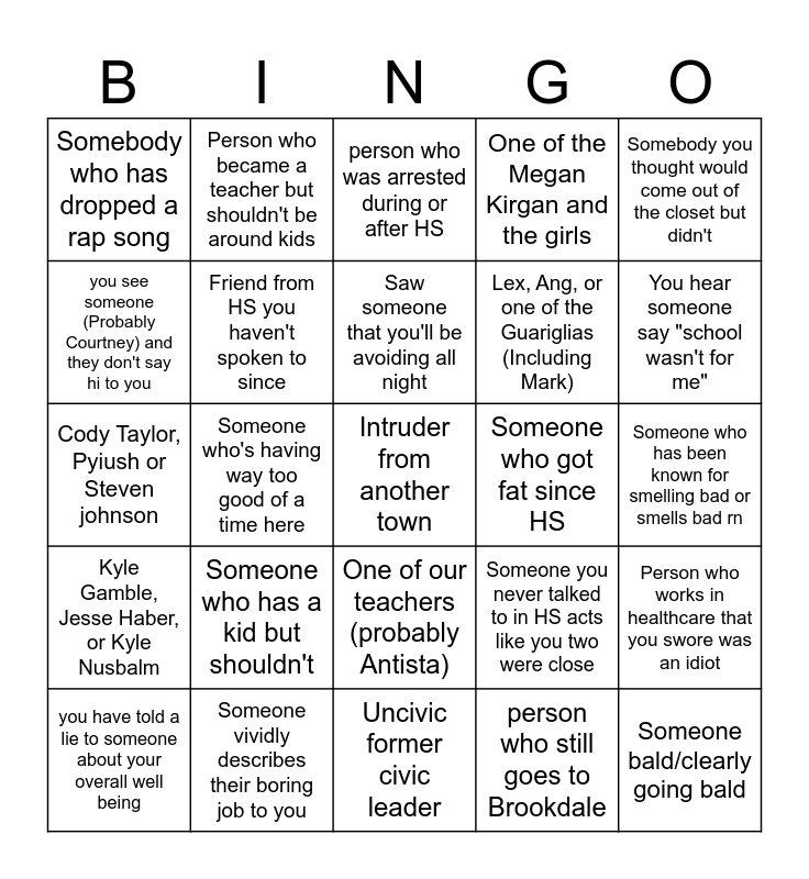 MJ's Thanksgiving Eve Bingo Card