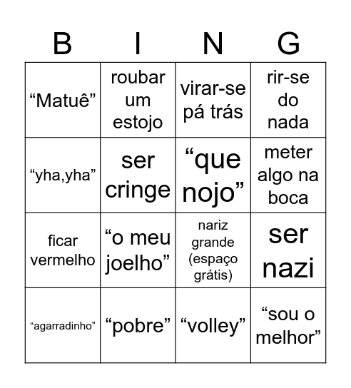 PedroBingo Card