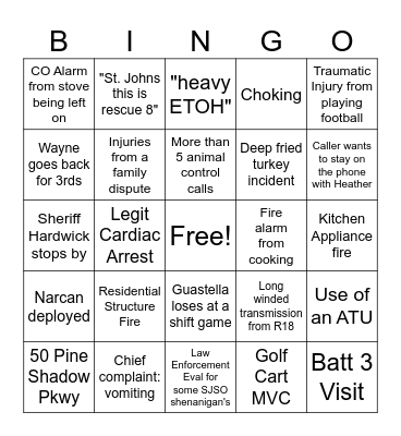 Thanksgiving Bingo Card