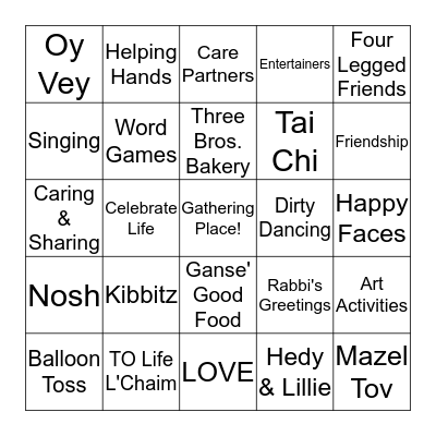 GATHERING PLACE BINGO Card