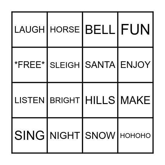 AUSLAN CHRISTMAS BINGO Card