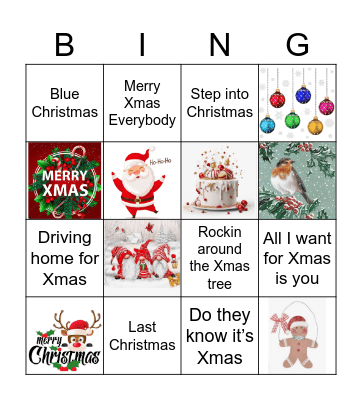 XMAS PLAYLIST Bingo Card