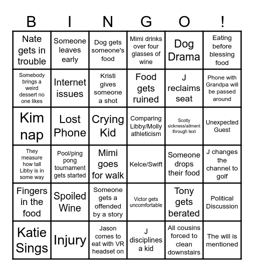 Phillips Bingo Card