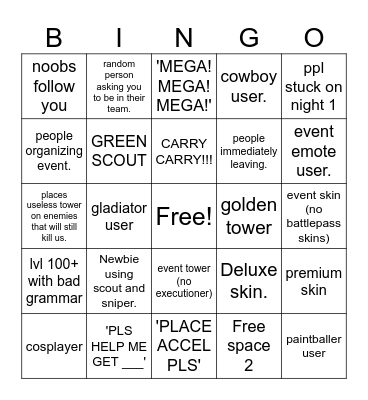 TDS Bingo! Bingo Card