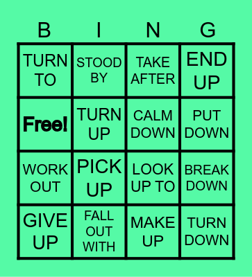 PHRASAL VERBS BINGO Card