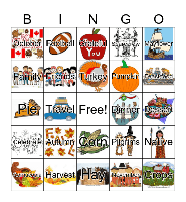 Thanksgiving Bingo Card