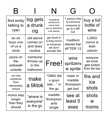 GNO Bingo Card