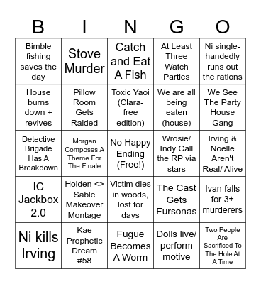 Old Oak Road Bingo Card