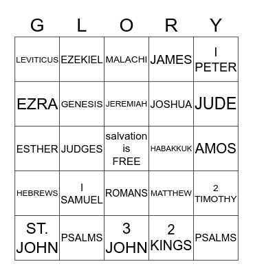 BOOKS OF THE BIBLE Bingo Card