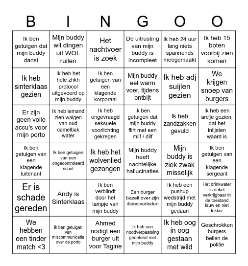 50 uurs bingo Card