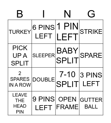 TEAM:                                                                        Bingo Card