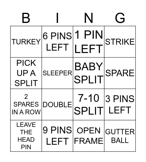 TEAM:                                                                        Bingo Card