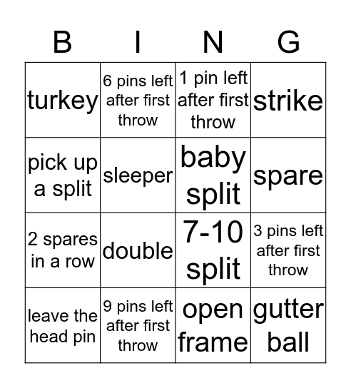 TEAM:                                                                        Bingo Card