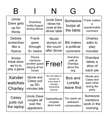 Family BINGO Card