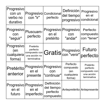 El Bingo! Bingo Card