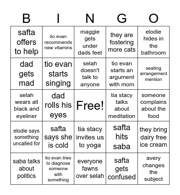 a hirsch/bielski thanksgiving Bingo Card
