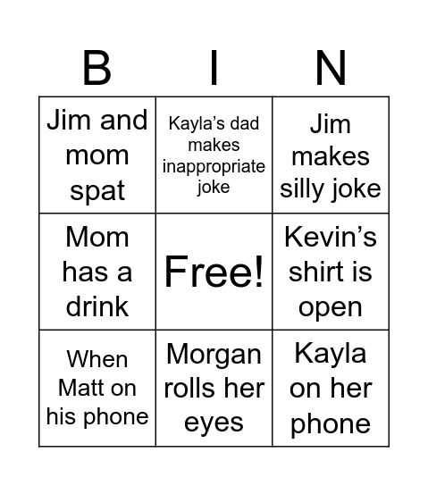 Thanksgiving Bingo Card