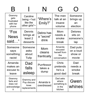 Thanksgiving Bingo Card