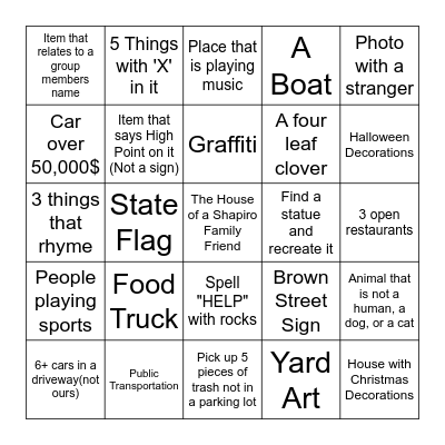 Thanksgiving Bingo Card