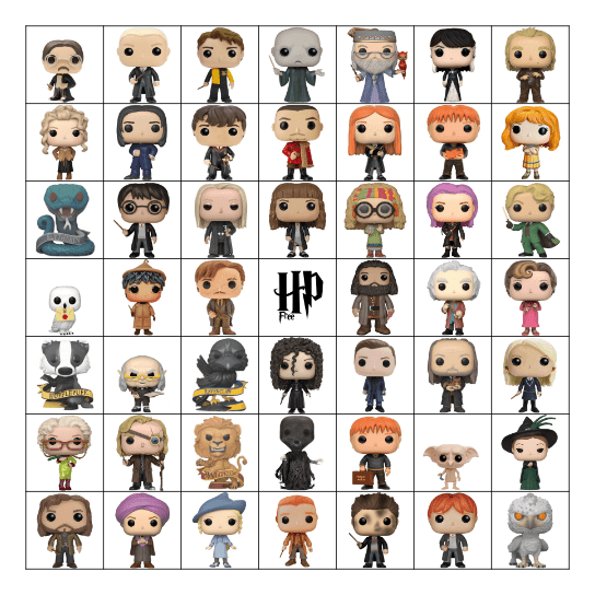 Harry Potter Mega Bingo Card