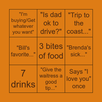 Thanksgiving Bingo Card