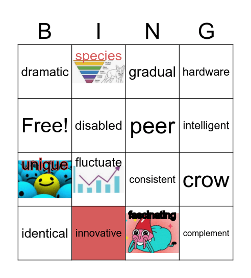 Vocabulary Bingo Card