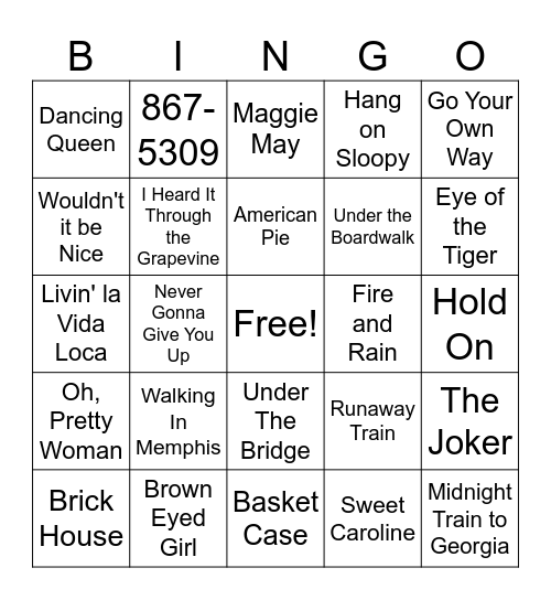 Music Bingo - Thanksgiving Bingo Card