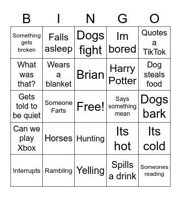 Thanksgiving Bingo Card