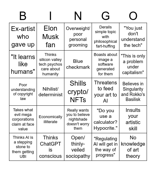 AI Bro Bingo Card