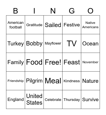 KS Thanksgiving Bingo Card