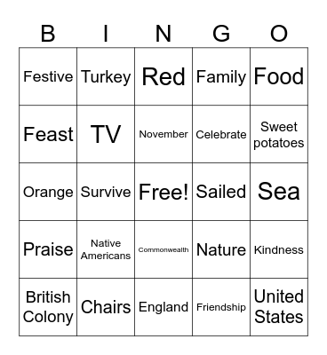 KS Thanksgiving Bingo Card