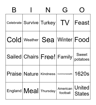 KS Thanksgiving Bingo Card