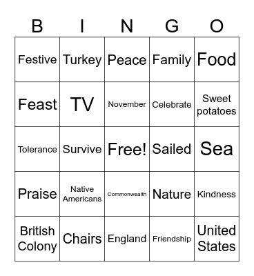 KS Thanksgiving Bingo Card