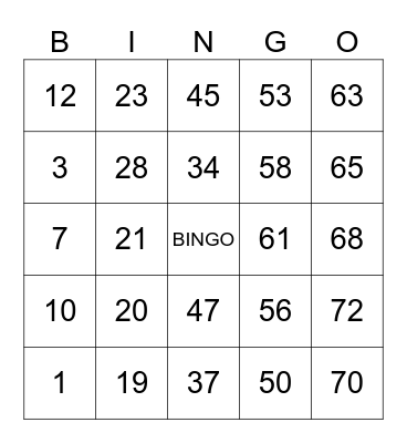 Klassiõhtu bingo Card