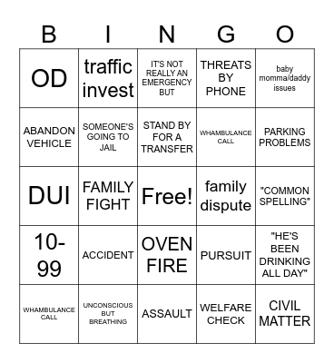 THANKSGIVING DISPATCH STYLE Bingo Card