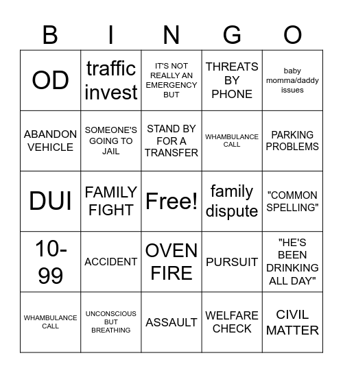THANKSGIVING DISPATCH STYLE Bingo Card