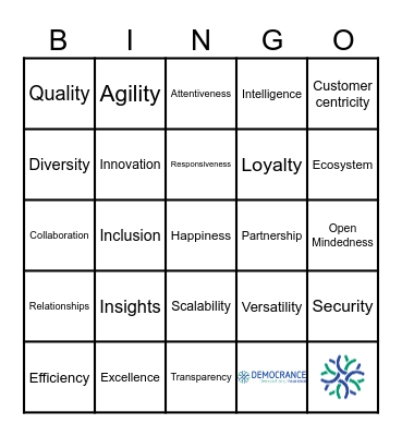 Value of Democrance Bingo Card