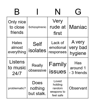 Kinnie Bingo Card