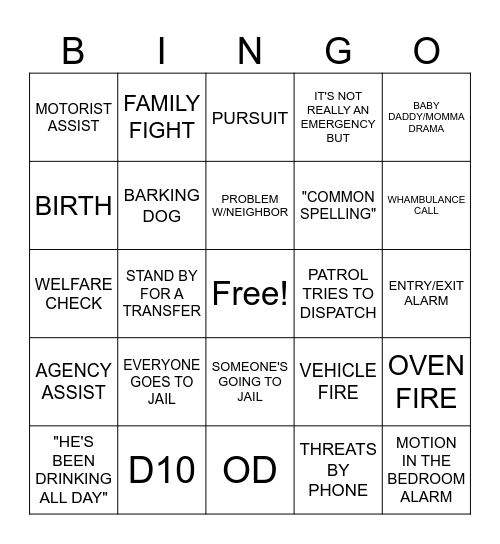 THANKSGIVING DISPATCH STYLE Bingo Card