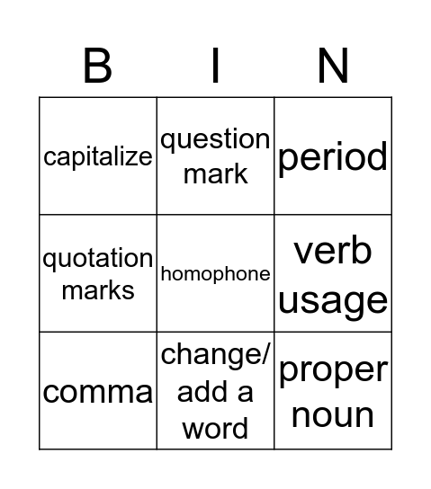 STAAR Review Bingo Card