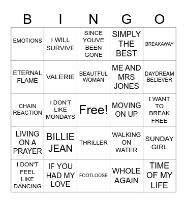 HAPPY SUNDAY Bingo Card