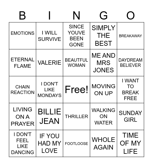 HAPPY SUNDAY Bingo Card