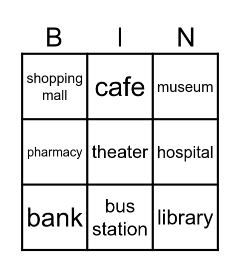 Public Buildings Bingo Card