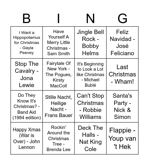 Kerst Bingo! Bingo Card