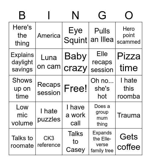 Elle bingo V2 Bingo Card