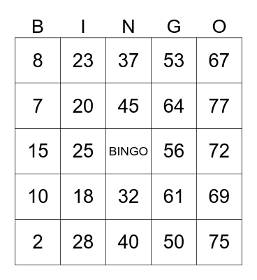 Klassiõhtu bingo Card