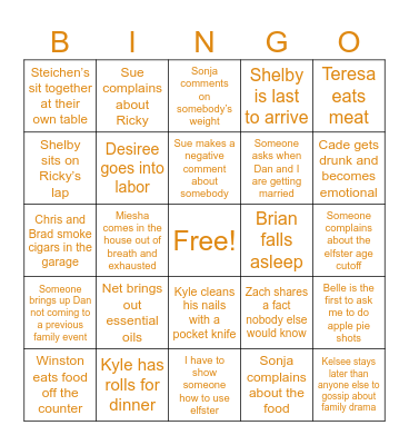 Thanksgiving Bingo Card