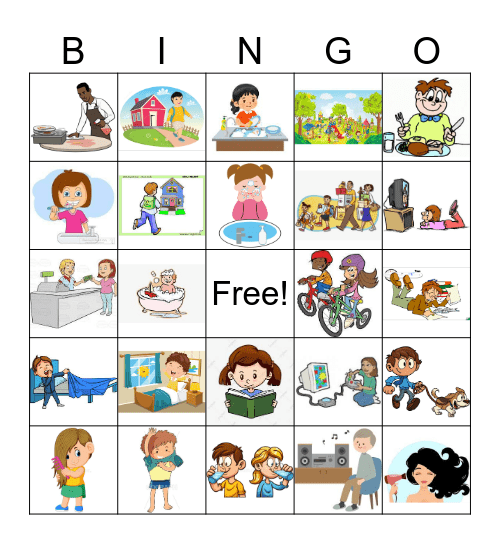 Verbs 4年生 Bingo Card
