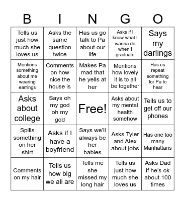 Grammy… Bingo Card