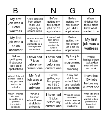 Heston Community School Bingo Card